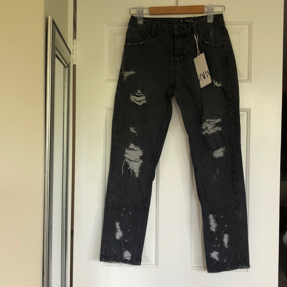 Zara Black Ripped Jeans